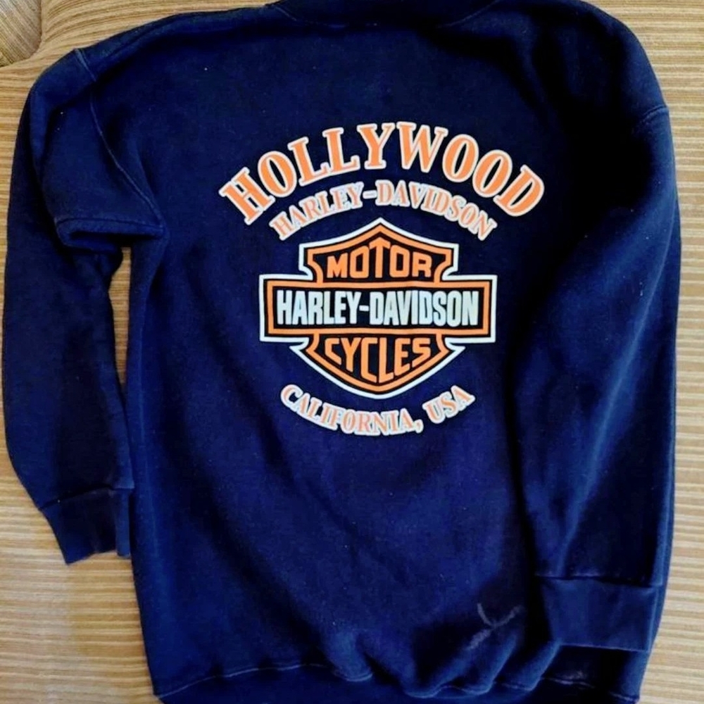 Harley-Davidson Black and Orange Logo Sweatshirt